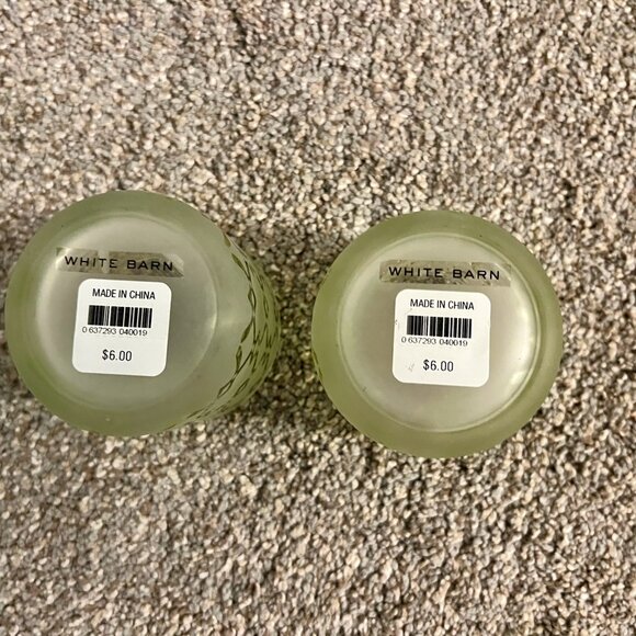 NWT - 2 Green geometric pattern tea light candleholders with tea lights - Picture 7 of 9